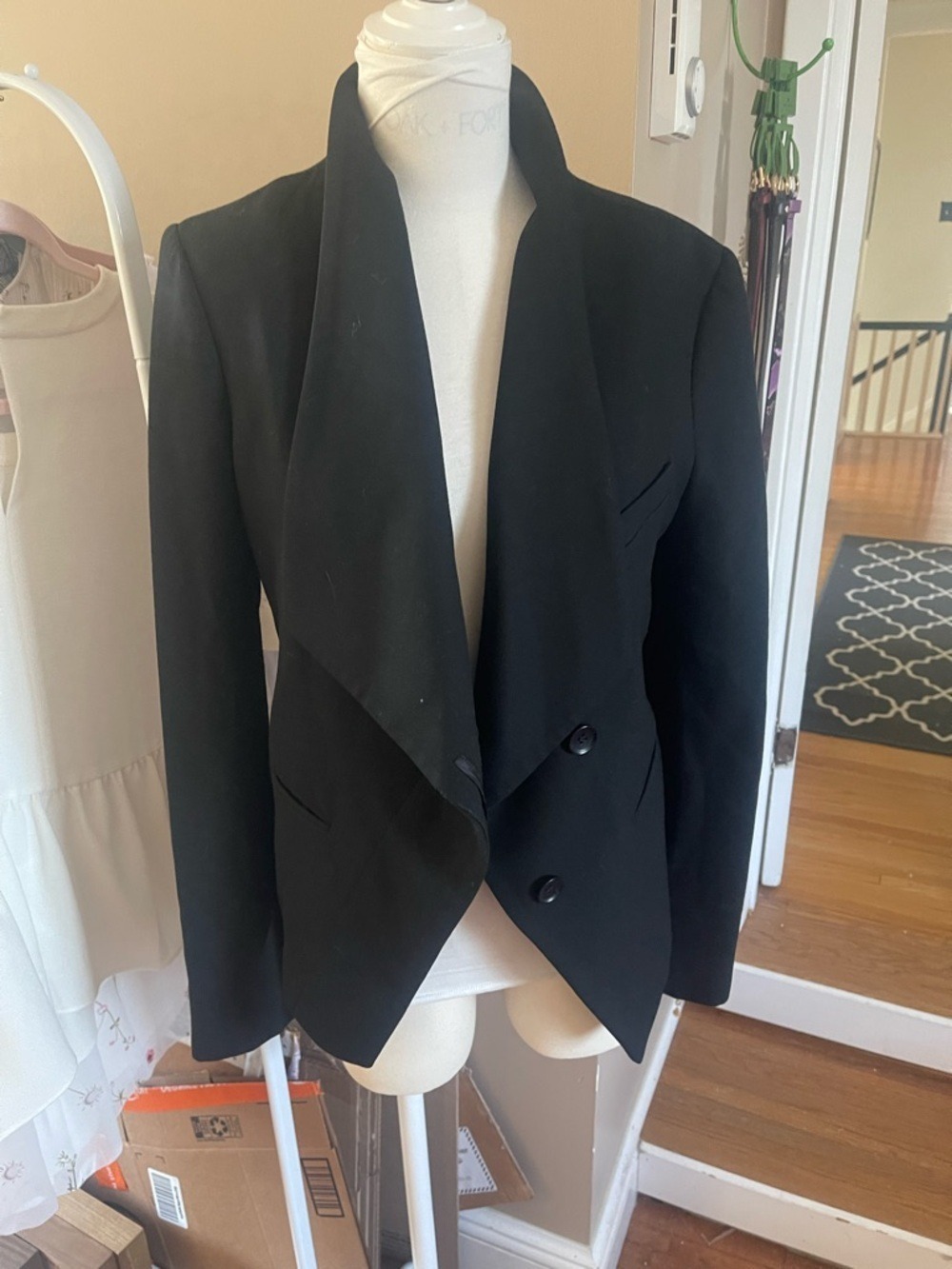Black Draped Front Women's BCBG Blazer Jacket